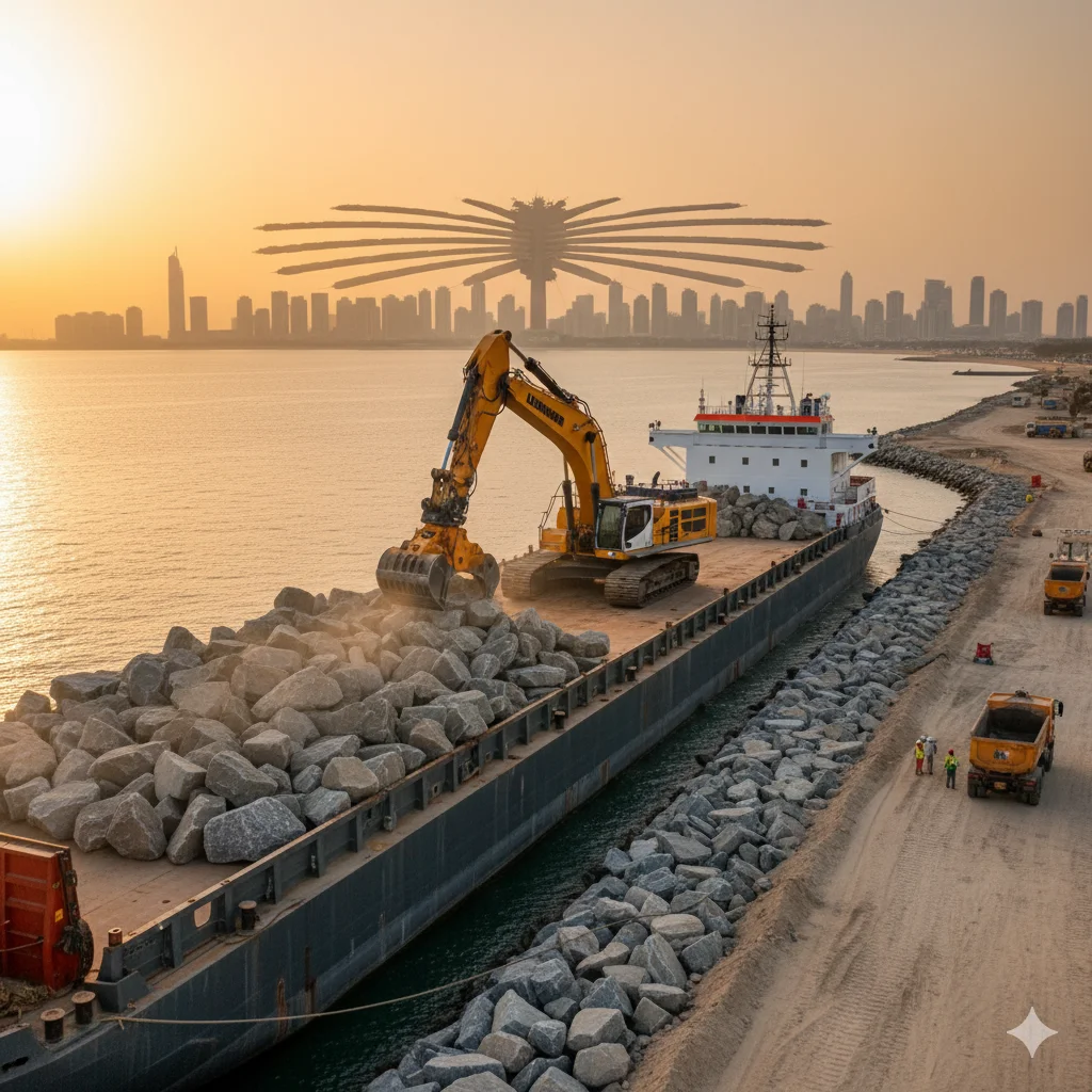 Construction material supply for critical infrastructure projects in Dubai — aggregate logistics UAE